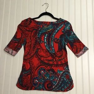 Boatneck Paisley Top Dillards size Small